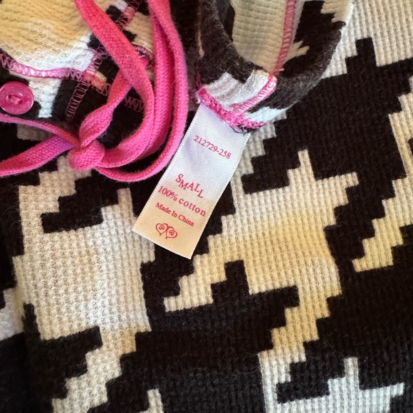 Victoria’s Secret Pajamas, Houndstooth, Thermals, Long Johns, Pink, Black, Small - Picture 2 of 6